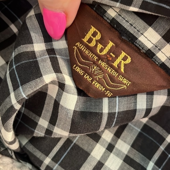 Vintage BJR Western Wear Shirt Pearl Buttons Casual Button Down Plaid Size XL - Picture 7 of 9